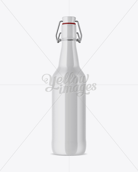 Glossy Ceramic Beugel Bottle Mockup