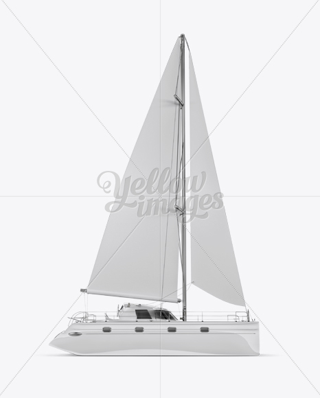 Catamaran Mockup - Side View