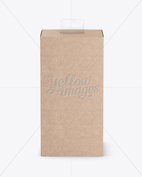 Kraft Paper Box with Hang Tab Mockup - FrontView (high-angle shot