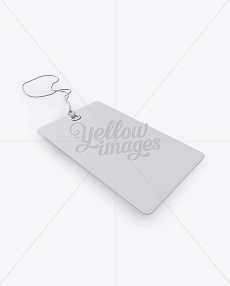 Paper Label With Rope Mockup - Half Side View (High-Angle Shot)