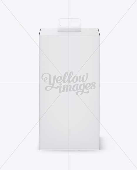 Paper Box with Hang Tab Mockup - Front View (high-angle shot)