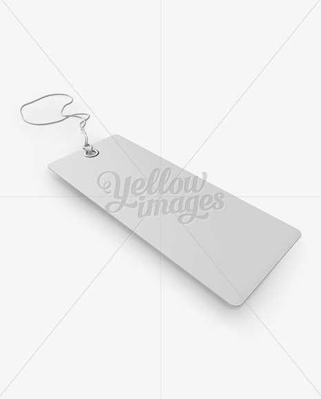 Paper Label With Rope Mockup - Half Side View (High-Angle Shot)