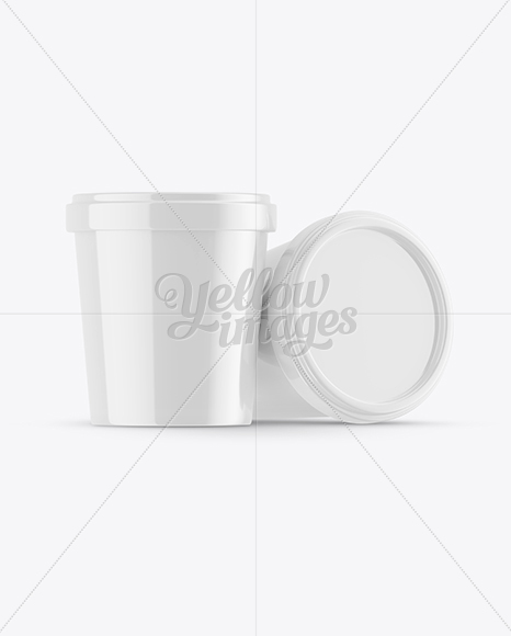 Two Glossy Ice Cream Cups Mockup