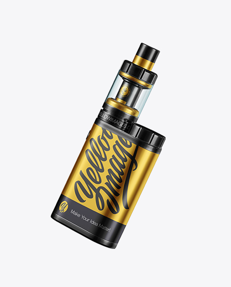 Vape Kit Mockup - Side View - Hand+With+Vape+Kit+Mockup+In+Object+Mockups+On+Yellow+Images+Object+Mockups