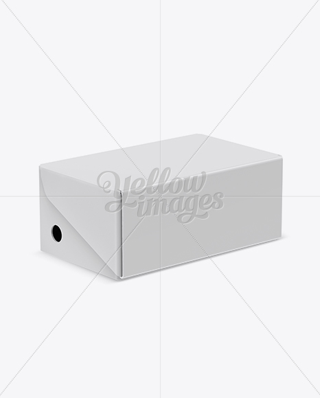 Glossy Box Mockup - Half Side View (High-Angle Shot)