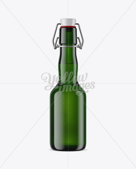 Green Glass Beugel Bottle Mockup