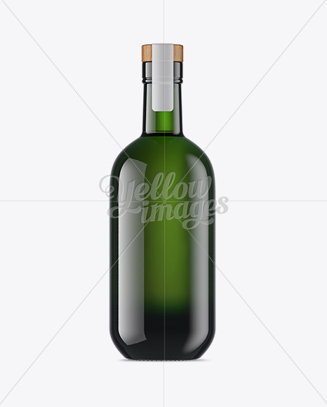 Green Glass Bottle Mockup