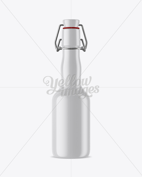 Glossy Ceramic Beugel Bottle Mockup