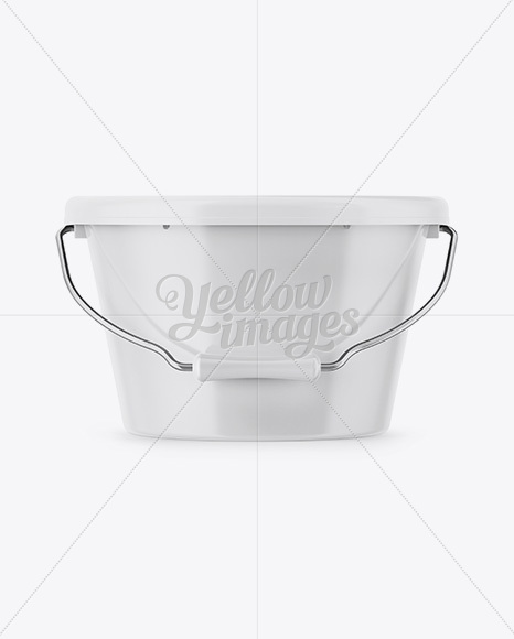 Plastic Bucket Mockup - Front View