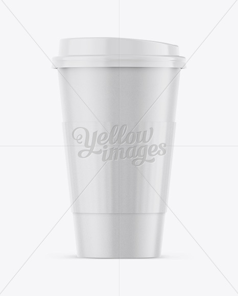 Coffee Cup With Sleeve Mockup - Front View