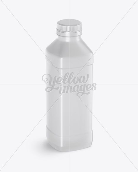 Glossy PET Bottle Mockup - Half Side View (High-Angle Shot)