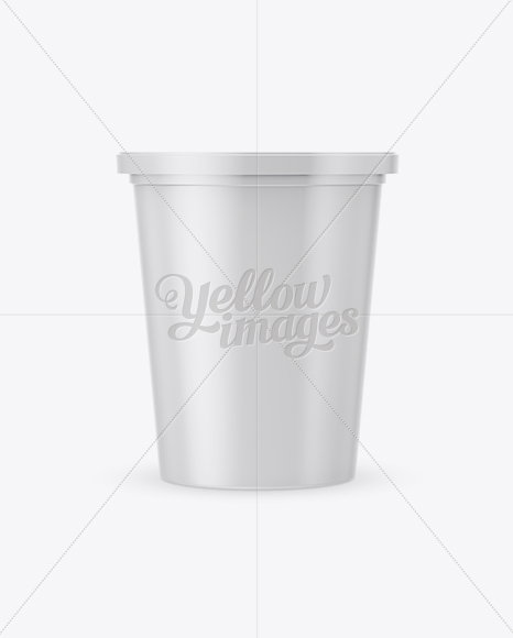 Glossy Sour Cream Container Mockup