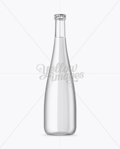 Clear Glass Water Bottle Mockup