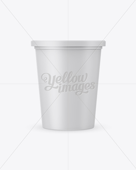 Matte Sour Cream Container Mockup