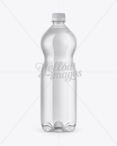 Clear PET 1L Water Bottle Mockup