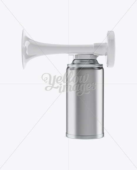 Portable Air Horn Metallic Can Mockup