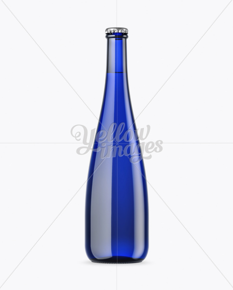 Blue Glass Water Bottle Mockup