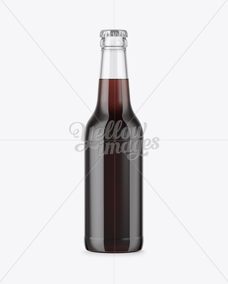 330ml Clear Glass Bottle with Brown Ale Mockup - Free Download Images