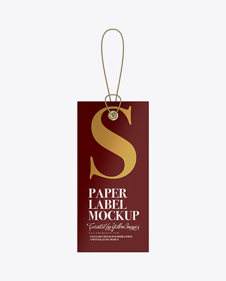 Paper Label With Rope Mockup