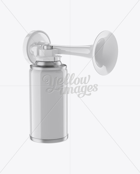 Portable Air Horn Glossy Can Mockup - Half Side View