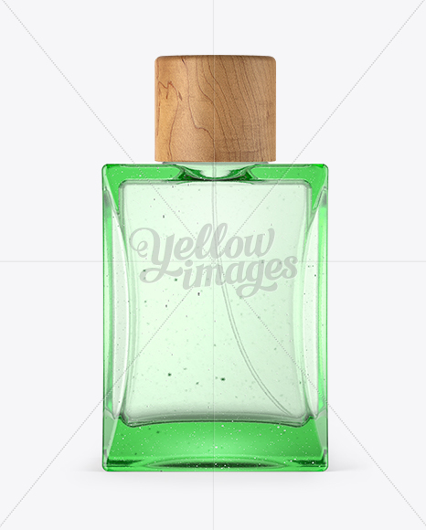 Perfume Bottle with Wooden Cap Mockup