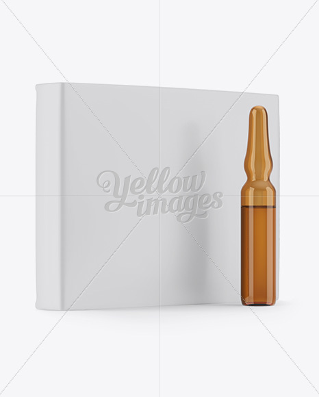 Amber Glass Ampoule & Box Mockup - Free Download Images High Quality