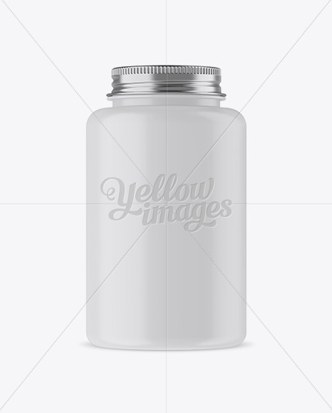 Matte Plastic Bottle With Pills Mockup