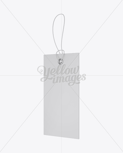 Paper Label With Rope Mockup - Half Side View