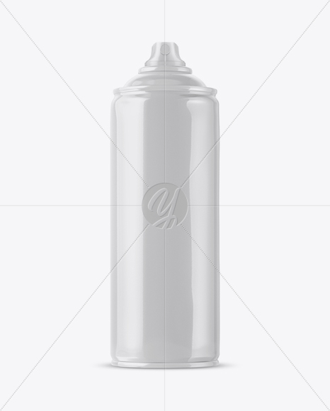 Glossy Spray Can Without Cap Mockup - Front View