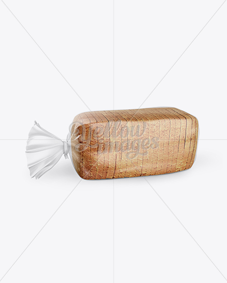 Matte Transparent Bread Package With Clip Mockup - Half Side View (High-Angle Shot)