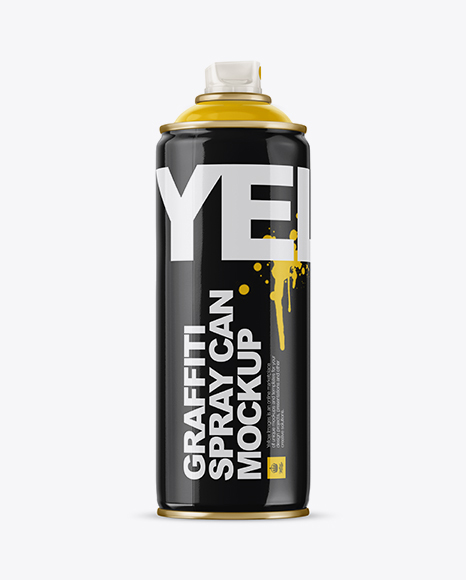 Glossy Spray Can Without Cap Mockup - Side View - Free Download Images