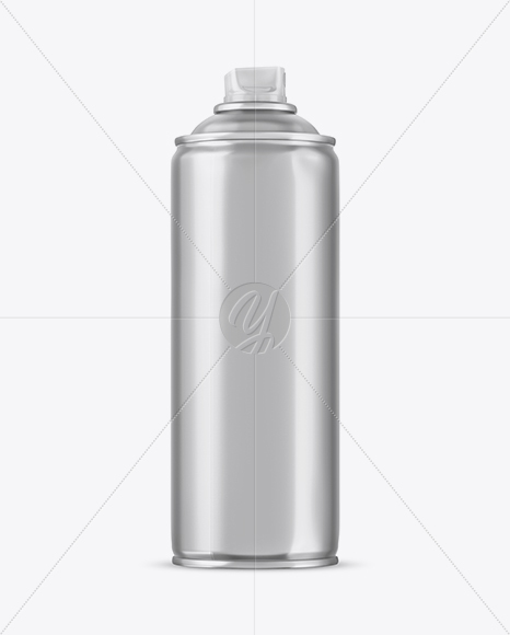 Metallic Spray Can Without Cap Mockup - Side View