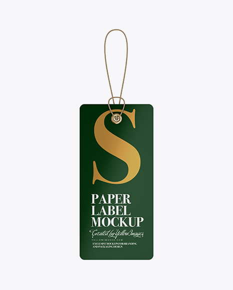 Paper Label W/ Round Corners &amp; Rope Mockup