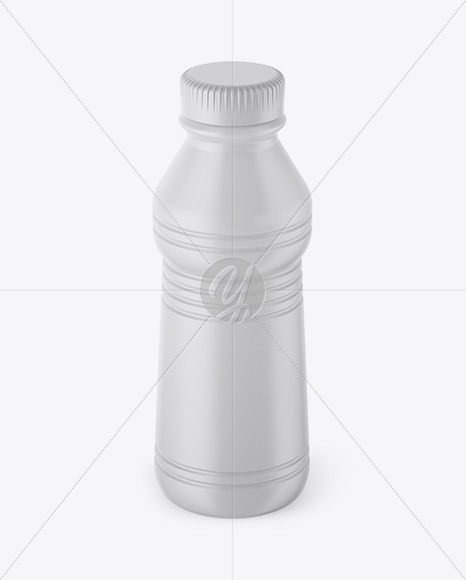 Matte Plastic Bottle - Front View High-Angle Shot