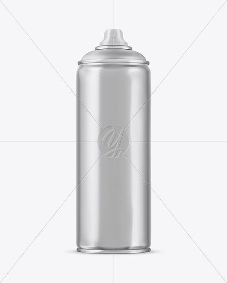 Metallic Spray Can Without Cap Mockup - Front View