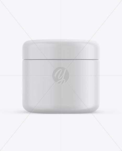 Matte Plastic Cosmetic Jar Mockup - Front View