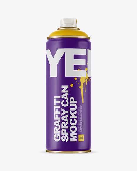 Matte Spray Can Without Cap Mockup - Side View