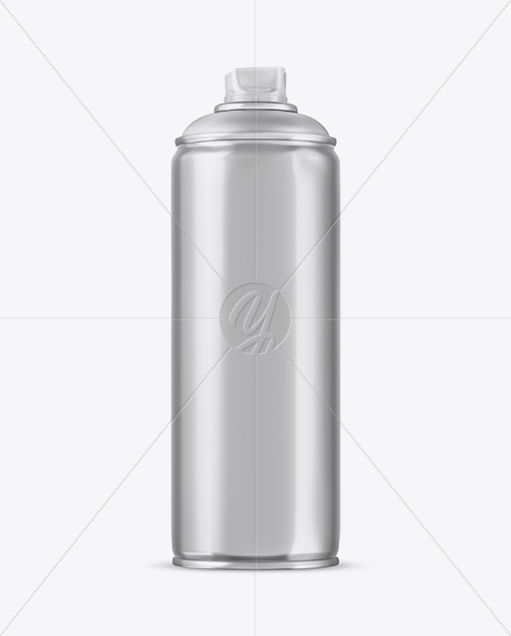 Metallic Spray Can Without Cap Mockup - Side View