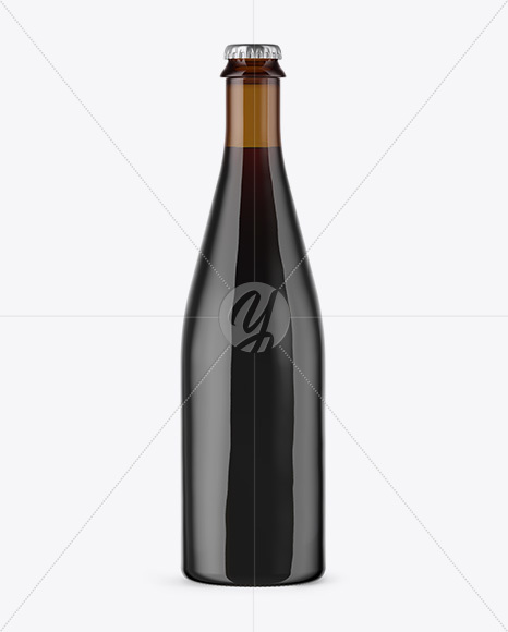 550ml Amber Glass Beer Bottle Mockup