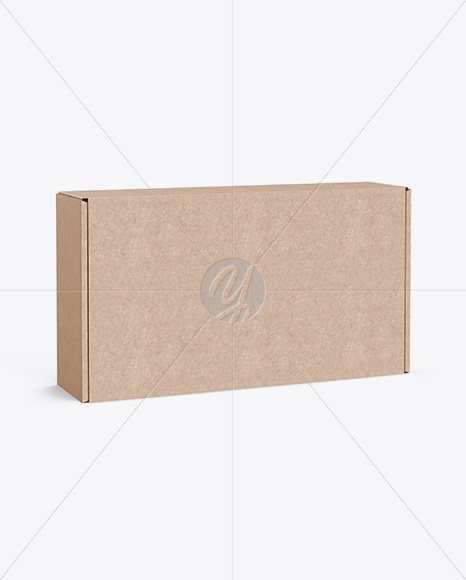 Kraft Carton Box Mockup - Half Side View (eye-level shot)