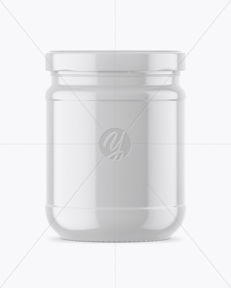 Glossy Sauce Jar Mockup - Front View