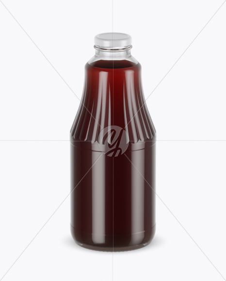 Clear Glass Pomegranate Juice Bottle Mockup