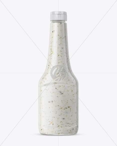 Clear Plastic Bottle With Garlic Sauce Mockup