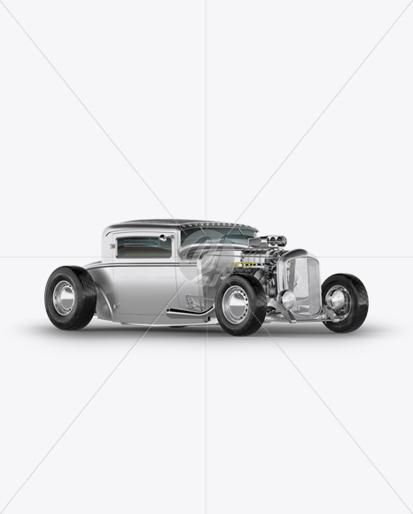 Metallic Hot Rod Mockup - Half Side View