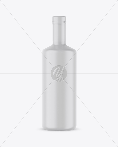 Matte Ceramic Bottle with Shrink Band Mockup