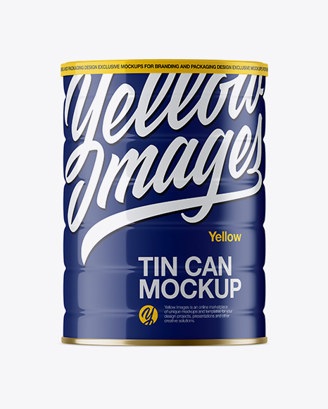 Glossy Tin Can Mockup