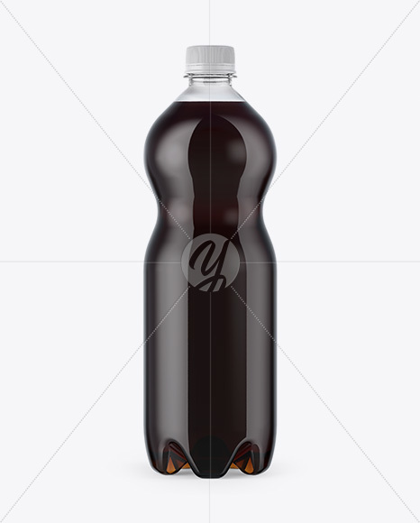 Clear PET 1L Bottle with Dark Drink Mockup