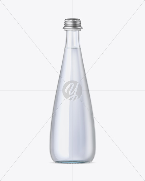 Clear Glass Water Bottle Mockup