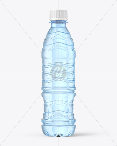 Blue PET Water Bottle Mockup