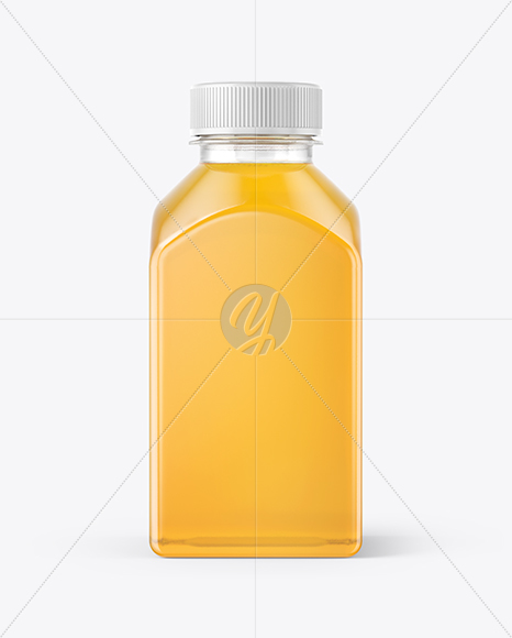 Square Apple Juice Bottle Mockup